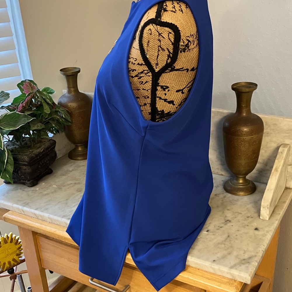 Boston Proper Royal Blue Sleeveless Blouse - Picture 3 of 7